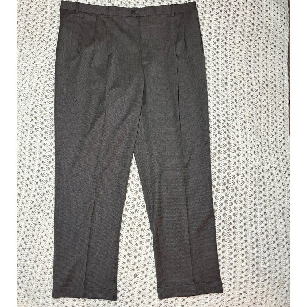 Zanella Nordstrom Duncan‎ Brown Pure Wool Dress Pants Slacks 46x34.5 Italy MINT